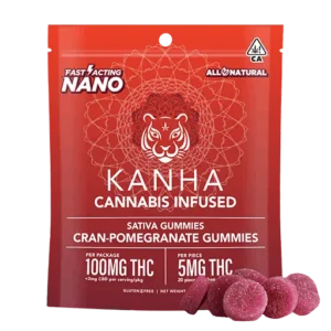 KANHA | Cran-Pomegranate Punch – Sativa Nano Gummies – 100mg